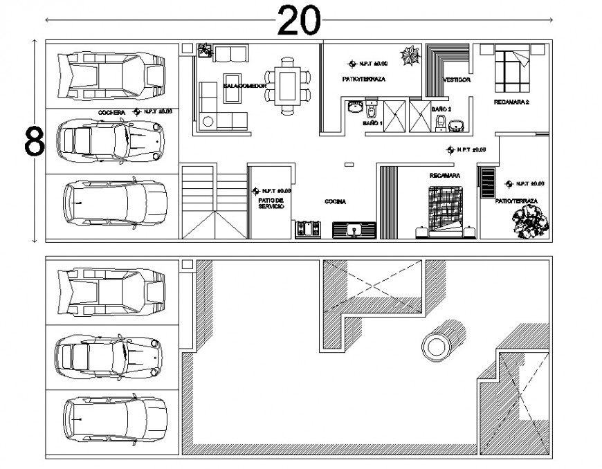 1& 2 Bedroom Flat Plan Drawing DWG File Download - Cadbull